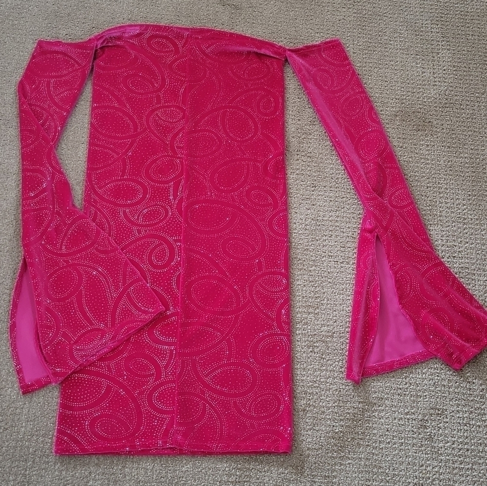 Twiley Collection NWOT Off The Shoulder Bardot Bell Sleeve Sequin Party Dress - Picture 7 of 15